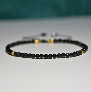 Turmalínový náramok čierny 3mm - darčekový talisman Crystals Break