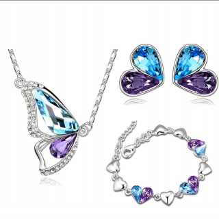 Náušnice Swarovski Butterfly náramok, náhrdelník