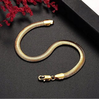Náramok z hadej väzby, pozlátený 18K, 6 mm, 20 cm + zadarmo