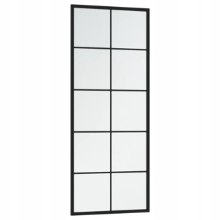Nástenné zrkadlá, 2 ks, čierny rám, 100 x 40 cm, kov
