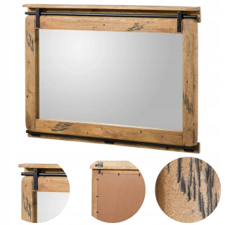 Nástenný rám na zrkadlo Mango voskovaný + kov 114x80x6 cm ŽELEZN