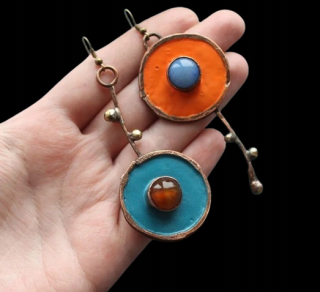 Asymetrické starožitné bronzové náušnice Vintage Boho Vinted Piercing Retro štýl