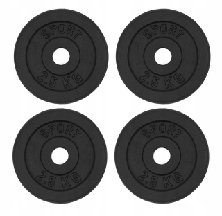 Závažie na činky - Liatinové zaťaženie 4x2.5 kg sada dosiek Disk