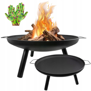 ZÁHRADNÝ KRB GRIL MRIEŽKA PEVNÁ KVALITA ČIERNA OCELOVÁ MISKA CAMPFIRE