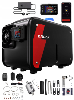 OHRIEVAČ OLEJA 8KW PARKOVACIE KÚRENIE VENTILÁTOR 230V 12/24V BLUETOOTH