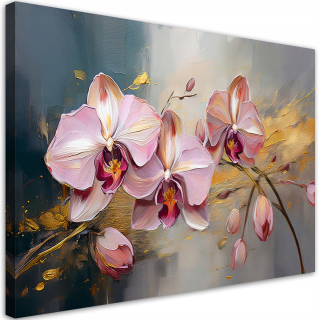 Ružové Orchidey na Plátne Glamour 90x60 - Ideálna Dekorácia do Každej Miestnosti
