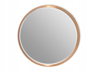 Okrúhle zrkadlo skosené 80 zlatý rám cm 12F-361