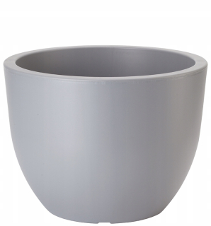Form-Plastový kvetináč 29,5 cm x 29,5 x 22 cm priemer 29,5 cm plast odtiene sivej a striebornej