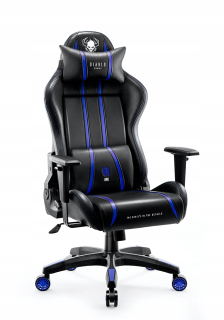 Herné kreslo Diablo Chairs X-One 2.0, čierna a modrá ekokoža