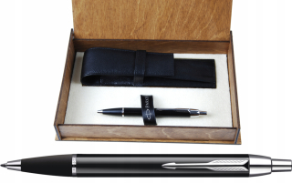 PARKER IM pero + PUZDRO DREVENÉ GRAVENÉ RR 1Z09