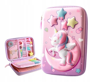 KRÁSNY ŠKOLSKÝ PENCASE KINDER SCHOOL JEDNOROŽEC 3D