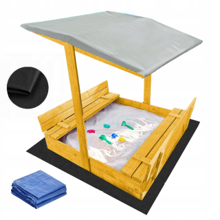 SANDBOX 120 S NASTAVITEĽNOU VRCHNOU, ZATVORITEĽNÝ, DREVENÝ + ZADARMO ŠEDÁ