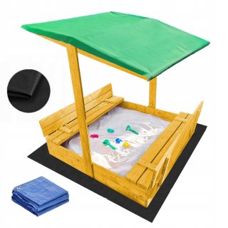 SANDBOX 120 S NASTAVITEĽNOU VRCHNOU, ZATVORITEĽNÉ DREVENÉ LAVICE + DARČEKY ZADARMO