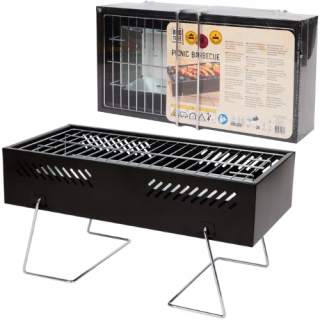 PIKNIKOVÝ TURISTICKÝ GRIL 45,5x22x11 CM RÝCHLA MONTÁŽ JEDNODUCHÉ ČISTENIE