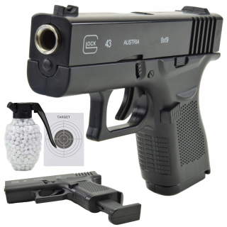 Detská pištoľ - Krátka pištoľ Glock pre gule pre guličky ASG Rifle Metal 800 gule zadarmo