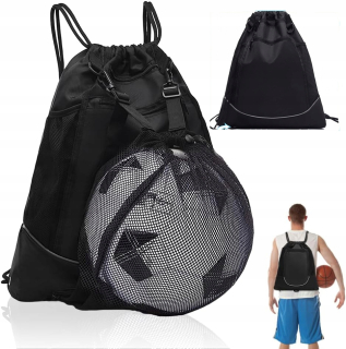 Futbalová taška - BASKETBALOVÝ BATOŽN S ŠŤUNKOU, ČIERNA