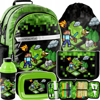 Školské batohové pixely pre fanúšikov hry Minecraft