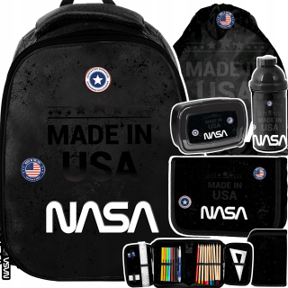 Školské tašky - Viac-komorná škola batoh Paso Premium NASA PP23SA-565 Čierna a biela