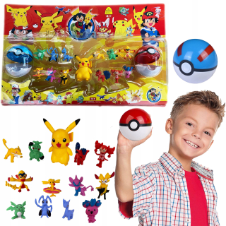 POKEMONOVÉ FÓRKY OBRAZOVKA 13 KS + 2x POKEBALOVÁ LOPTA VEĽKÁ SADA NA HRANIE