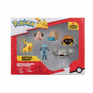 POKEMON Pikachu, Cleffa, Riolu, Geodude, Omanyte, bojové figúrky Kabuto W7