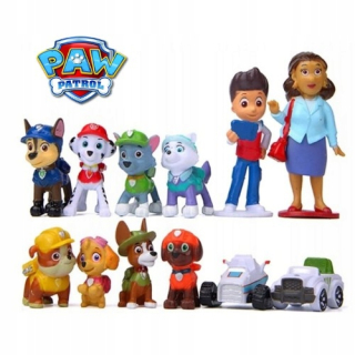 PAW PATROL FIGURINES sada psov, dopravných prostriedkov, 12 ks.