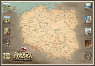 POĽSKO - náučná dobrodružná mapa