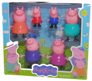 Súprava 6 figúrok Peppa Pig – rodina prasiatok