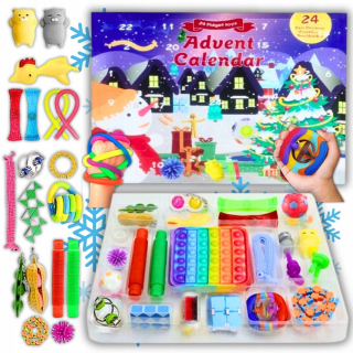 ANTISTRESOVÝ ADVENTNÝ KALENDÁR 24 POPIT SMASH HRAČKY PRE DETI