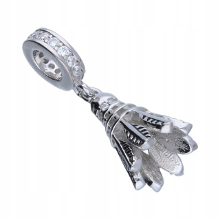 BEAD CHARM PRÍVESOK SILVER SILVER 925 BADMINTON BABINGTON SPORT ZIRCONIA