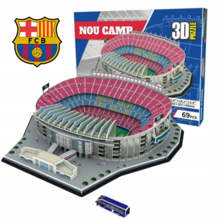 3D PUZZLE FC BARCELONA FUTBALOVÝ ŠTADIÓN CAMP NOU LA LIGA MESSI LARGE 69 ks.