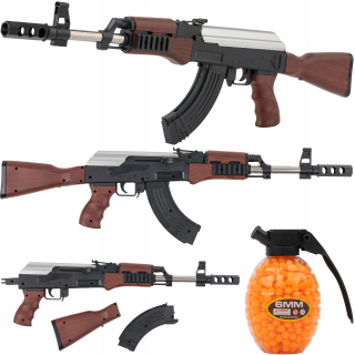 GUĽOVÁ PUŠKA AK47 ASG IMITÁCIA 6MM GUĽOVÁ REPLIKA + Guľôčky pre Mat K-800T pištoľ 6 mm 800 guľôčok