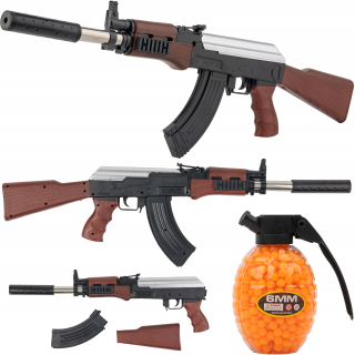 Puška GULOVÁ ZBRAŇ AK47 ASG IMITÁCIA 6MM GUĽOVÁ ZBRAŇ REPLIKA + Guľôčky pre Mat K-800T pištoľ 6 mm 800 guľôčok