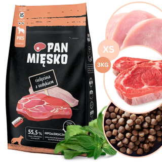 Krmivo pre psa - Mäsové telesné potraviny morčacie lupienky xs 3 kg
