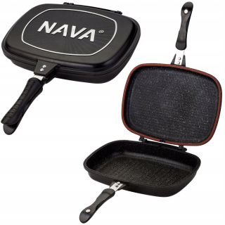 Nava dvojitá grilovacia žulová panvica 32 cm