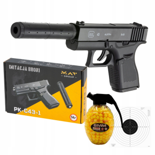 Detská pištoľ - Bezplatná replika kovovej guľovej pištole Glock ASG