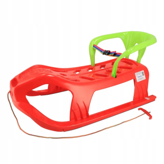 Baby Mix SNOW STAR červené plastové sánky s opierkou
