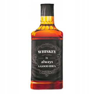 Froté plážová osuška BOTTLE v tvare fľaše whisky Ako darček pre
