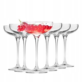Elegantný set 6 kokteilových pohárov z krištáľového skla
