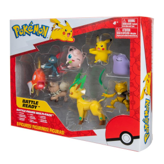 Sada figúrok pokémonov 8 Pak Pikachu Abra Leafeon