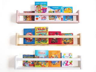 Polička do detskej izby - Polica pre detské knihy Montessori White