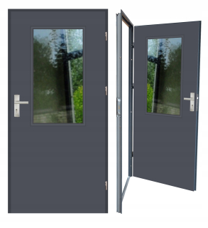 Exteriérové dvere - Poľské technické dvere 40 mm ut 4 sklo 90 p