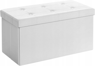 Lavička Songmics s úložným priestorom 76 x 38 x 38 cm biela