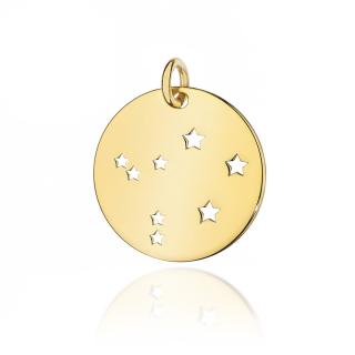 Pozlátené znamenie zverokruhu LIBRA CONStellation, strieborná