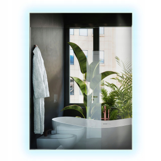 Industriálne nástenné LED zrkadlo 80x60 cm pre dekoráciu obývacej izby a spálne