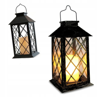Solárny LED lampáš na hrob a do záhrady, 28 cm