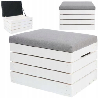 Eskrzynka čalúnený pouffe, odtiene šedej