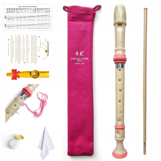 QiMei Pink Pro School Recorder DRŽIAKY NA PUZDRE LEASSH GREASE KAZOO do školy