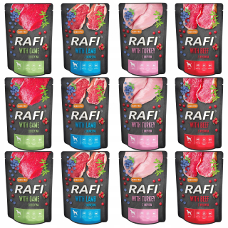 RAFI Mokré krmivo pre psov Dolina Noteci mix príchutí 12 x 300g