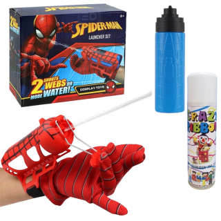 Rozprávková figúrka - SÚPRAVA VODNEJ SIETE 2 v 1 SPÚŠŤAČ RUKAVICE SPIDERMAN