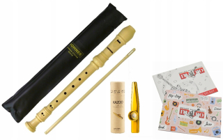 HOHNER 9318 RENAISSANCE RECORDER RECORDER + Púzdro + KOVOVÝ KAZOO S POUZDROM + NOTEBOOK